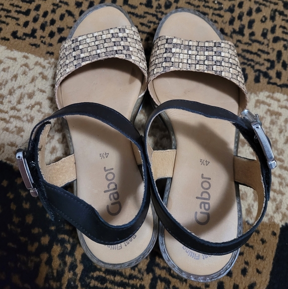 Gabor Platform Sandals with Velcro straps size US 7 - Picture 5 of 14